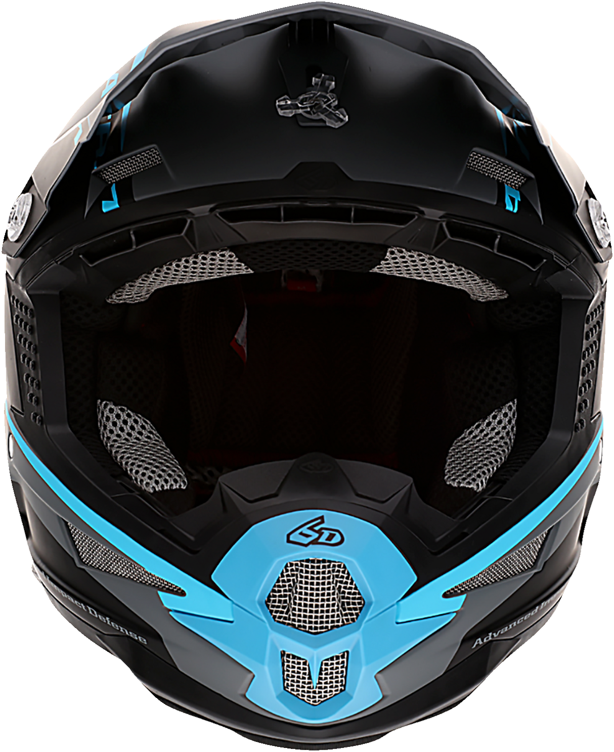 6D ATR-1 Motorcycle Helmet - Stealth - Cyan - Large 10-4627