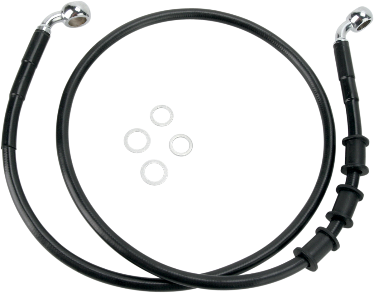 DRAG SPECIALTIES Brake Line - Front - Black - +2" 680219-2BLK