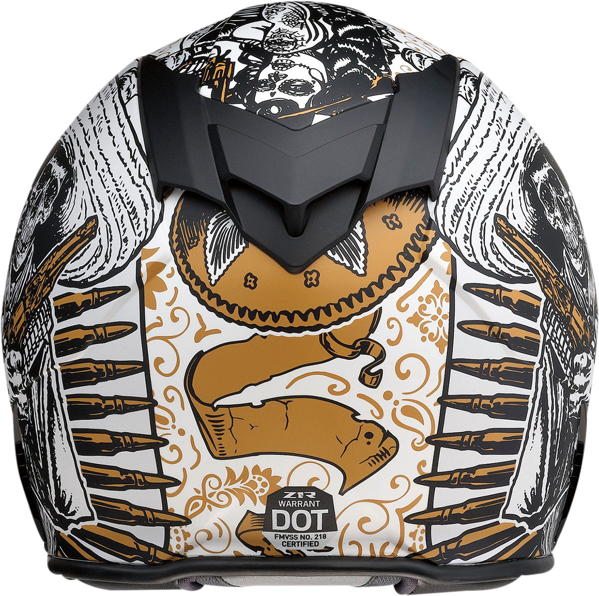 Z1R Warrant Motorcycle Helmet - Sombrero - White/Gold - XS 0101-14164