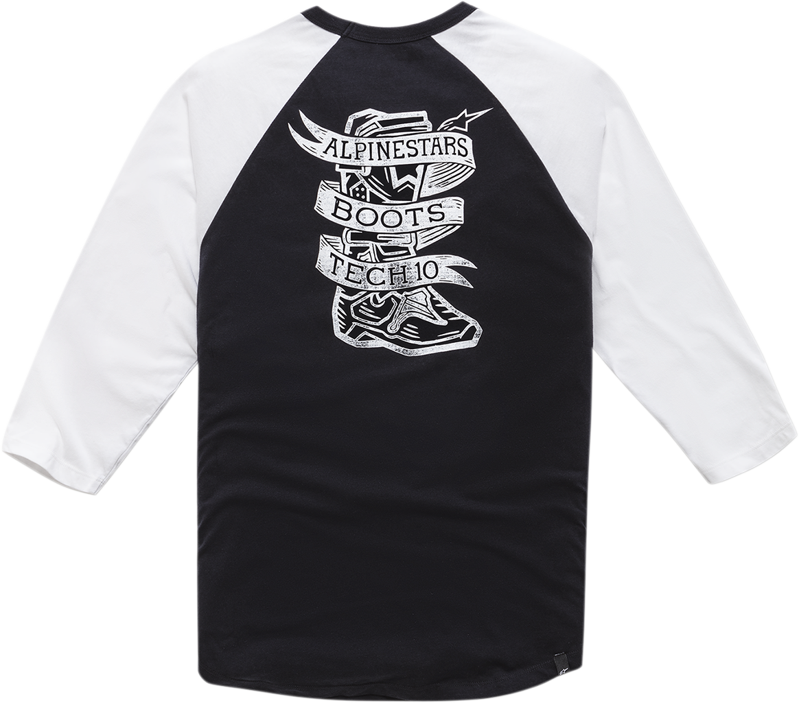 ALPINESTARS Booted Raglan T-Shirt - Black/White - XL 1210710041020XL