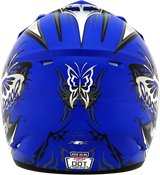 AFX FX-17Y Motorcycle Helmet - Butterfly - Matte Blue - Medium 0111-1388