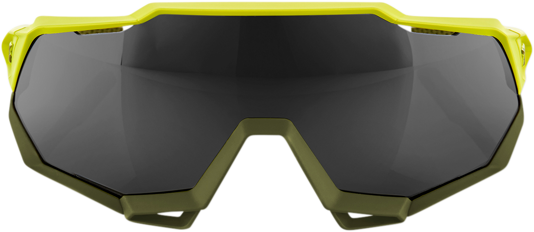 100% Speedtrap Sunglasses - Yellow - Black Mirror Lens 61023-004-61