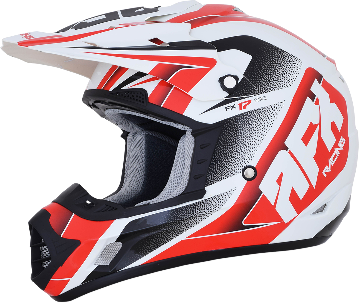 AFX FX-17 Motorcycle Helmet - Force - Pearl White/Red - Small 0110-5244