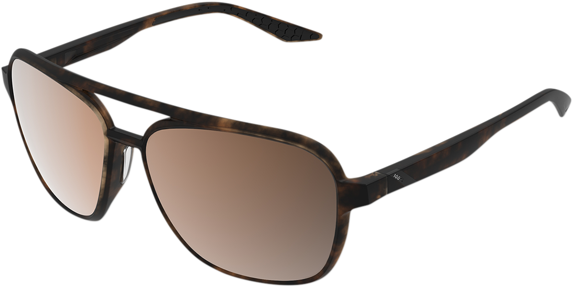 100% Kasia Aviator Sunglasses - Round - Havana - Bronze Polarized 61042-089-49