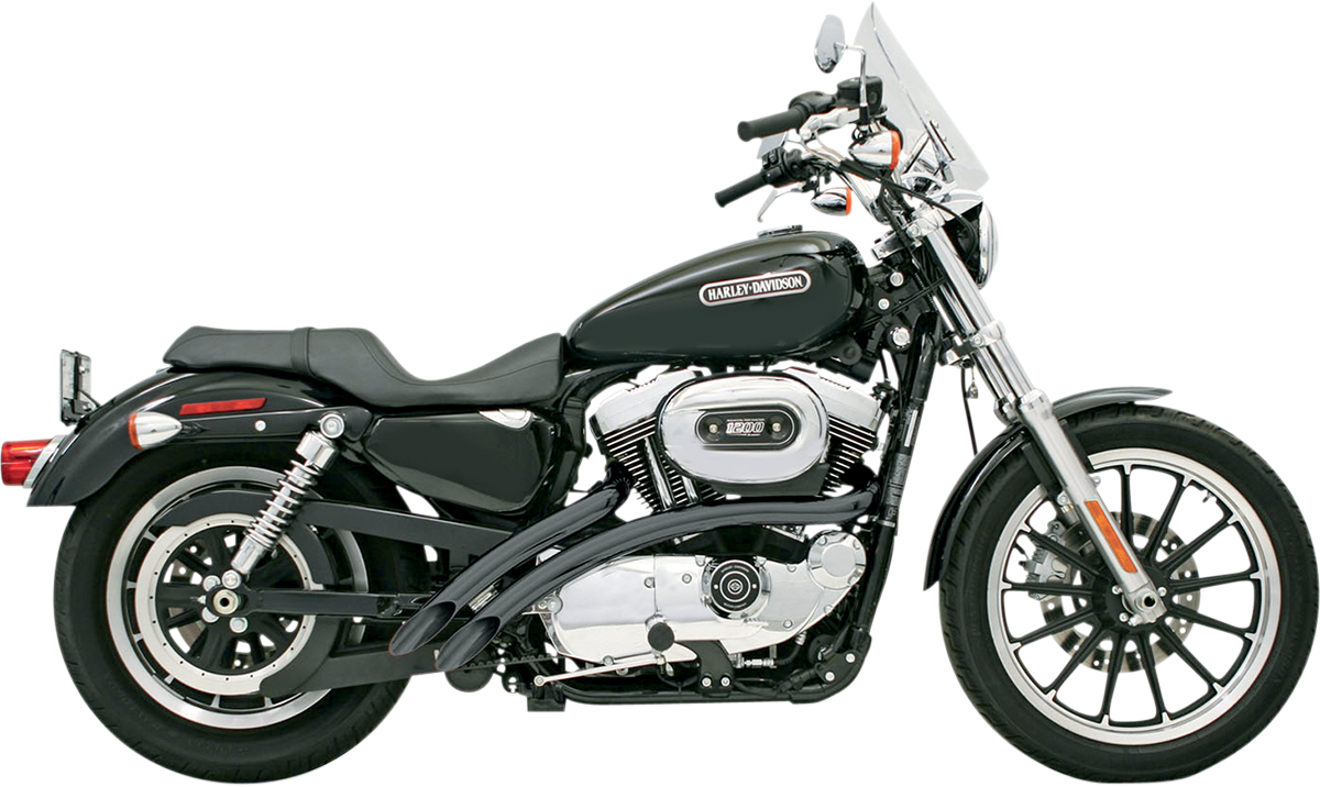 BASSANI XHAUST Radial Sweeper Exhaust - Black - '07-'13 XL XL4-FF12CLB