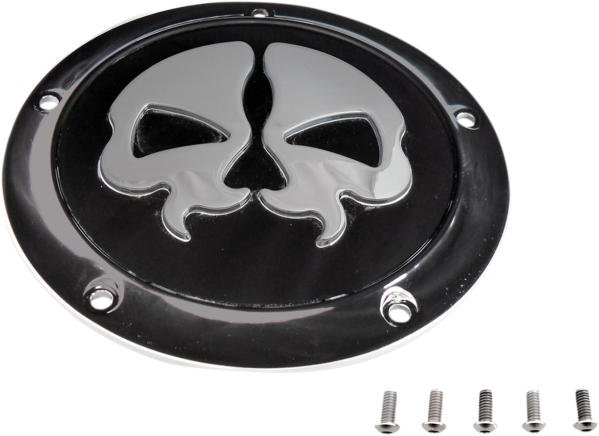 DRAG SPECIALTIES Split Skull Derby Cover - Black 78046B