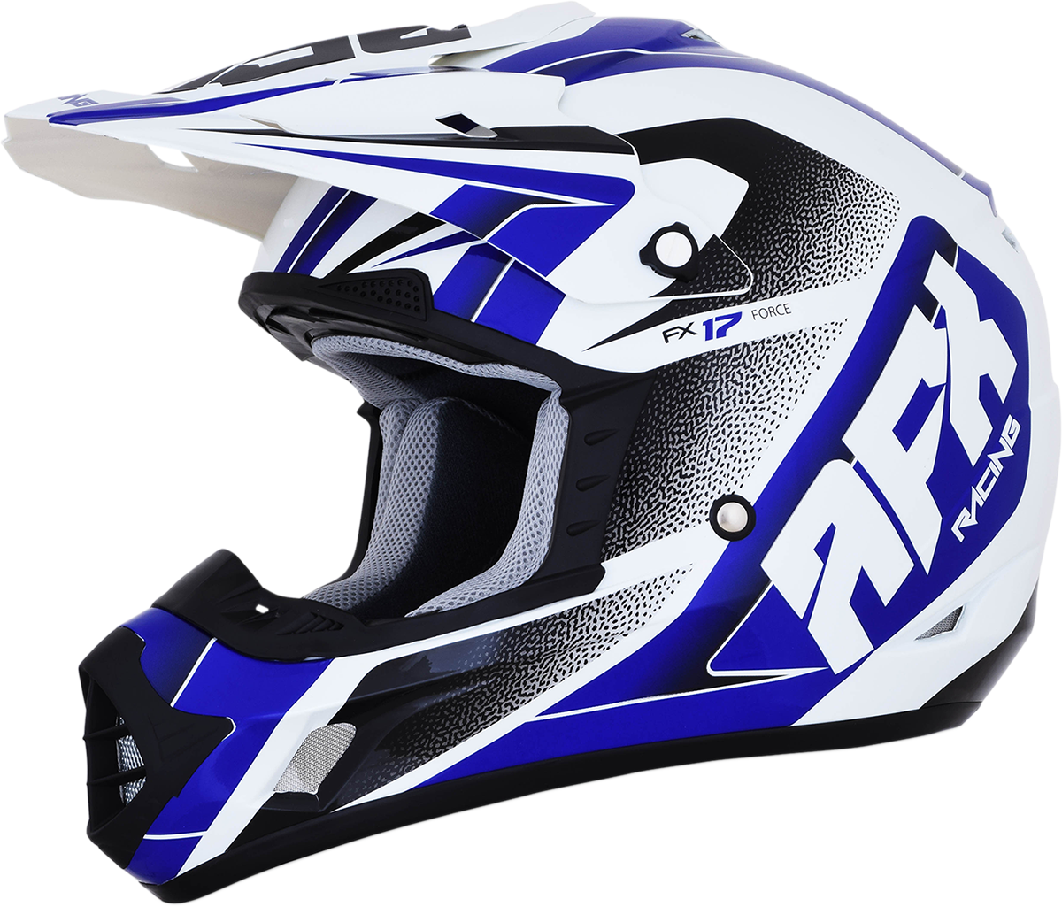 AFX FX-17 Motorcycle Helmet - Force - Pearl White/Blue - Large 0110-5240