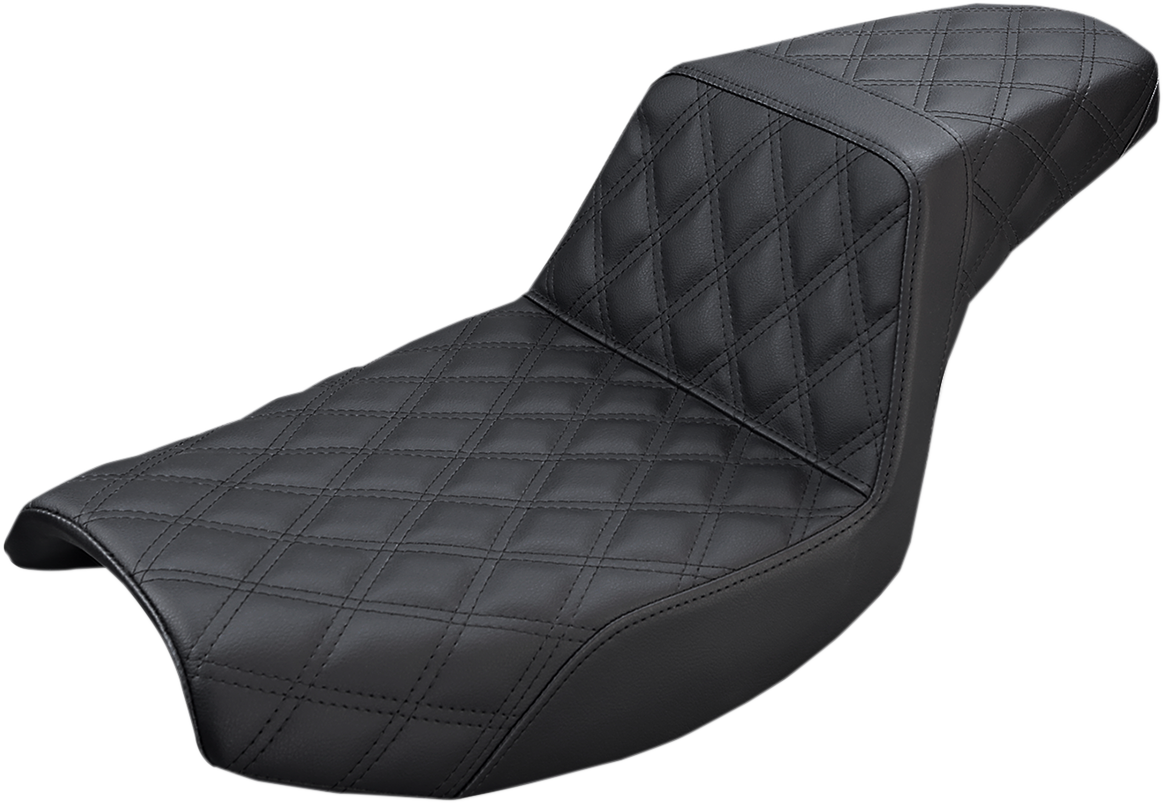 SADDLEMEN Step-Up Seat - Full Lattice Stitch - Black - FXR 882-09-175