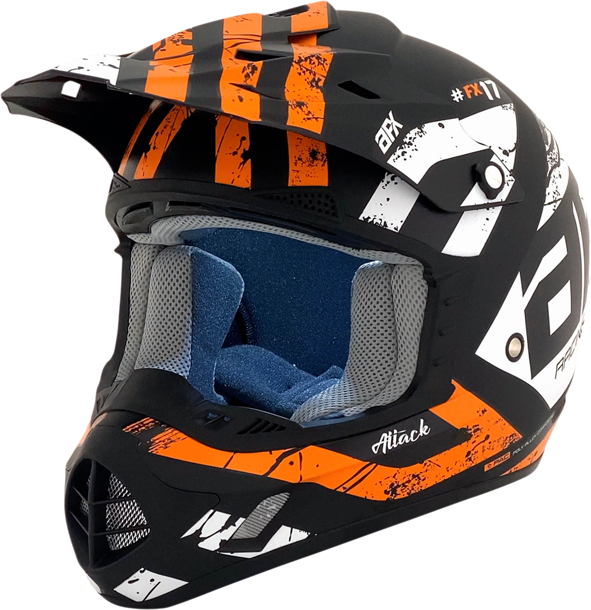 AFX FX-17Y Motorcycle Helmet - Attack - Matte Black/Orange - Medium 0111-1406