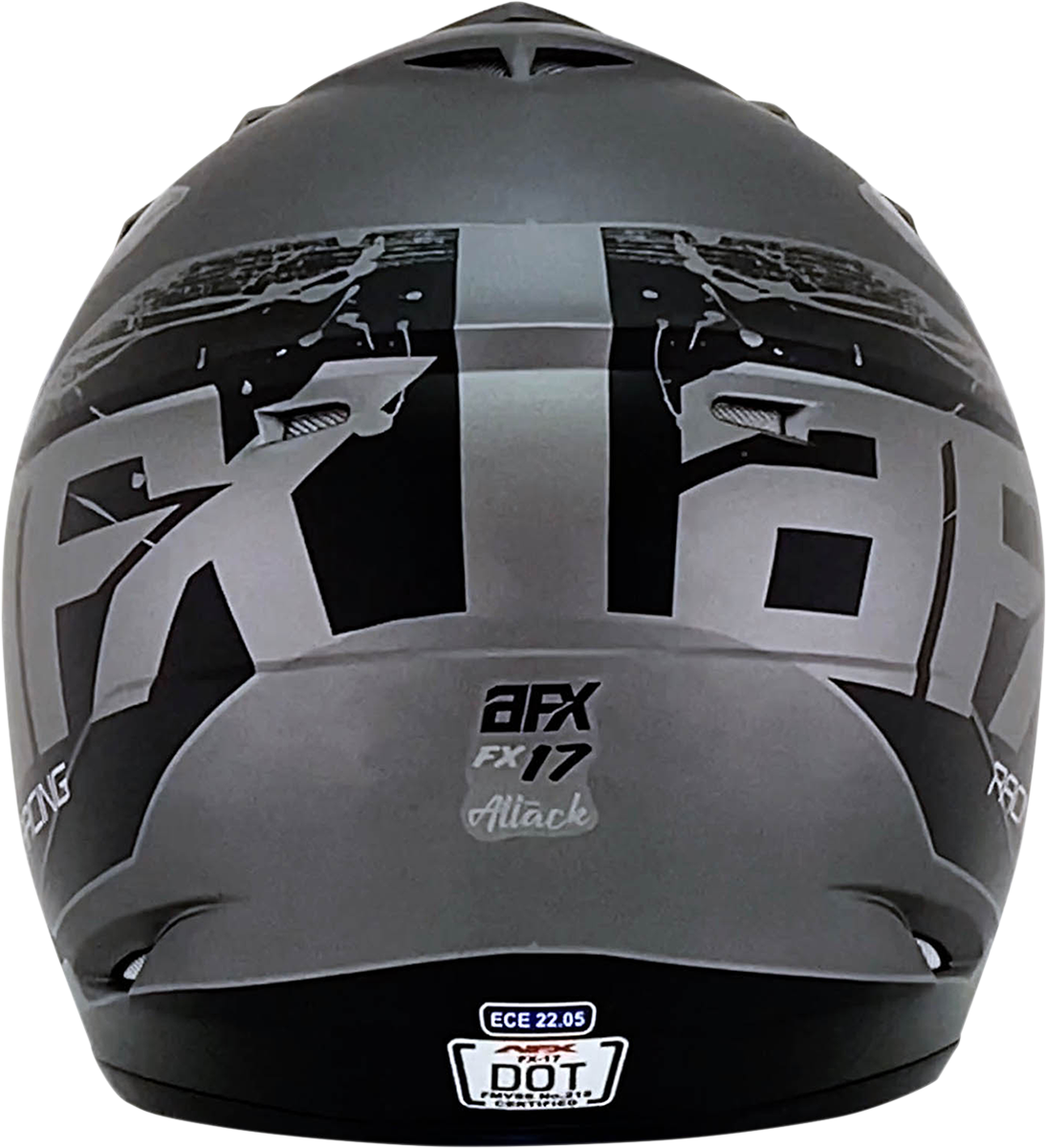 AFX FX-17Y Motorcycle Helmet - Attack - Frost Gray/Matte Black - Small 0111-1396