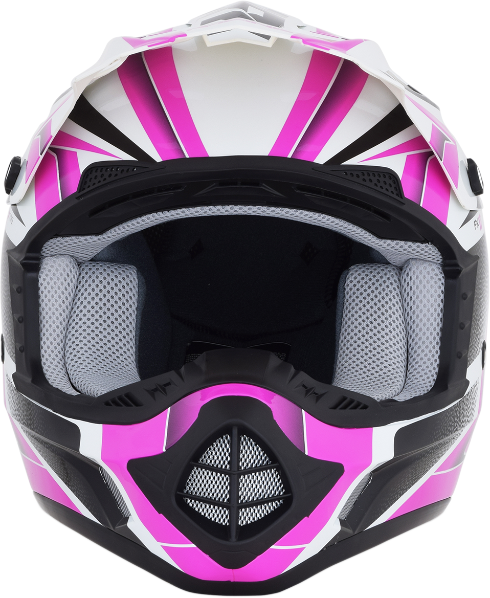 AFX FX-17 Motorcycle Helmet - Force - Pearl White/Fuchsia - Medium 0110-5257