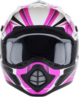 AFX FX-17 Motorcycle Helmet - Force - Pearl White/Fuchsia - Medium 0110-5257