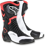 ALPINESTARS SMX-6 v2 Vented Boots - Black/White/Red Fluorescent - US 7.5 / EU 41 2223017-1320-41