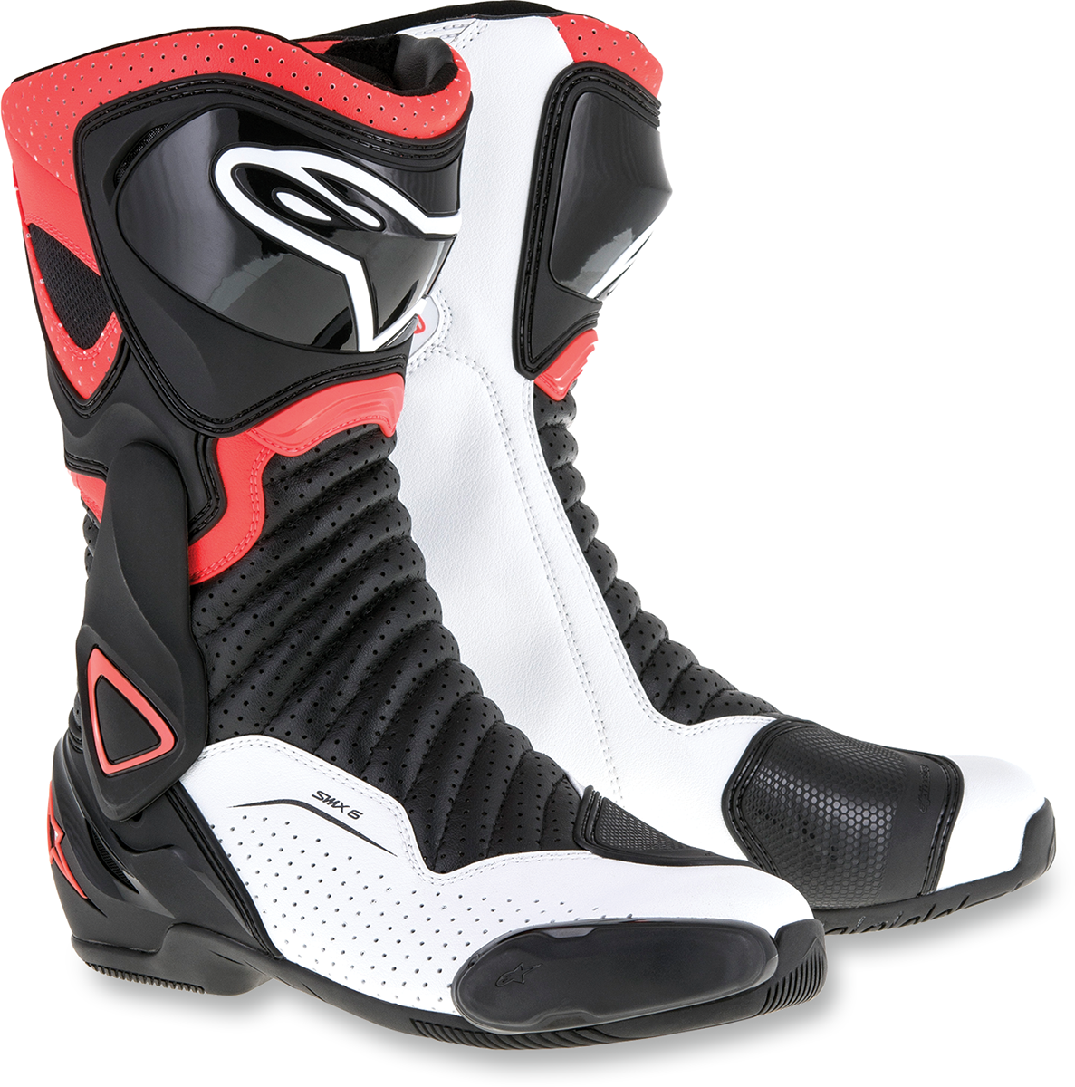 ALPINESTARS SMX-6 v2 Vented Boots - Black/White/Red Fluorescent - US 4 / EU 37 2223017-1320-37