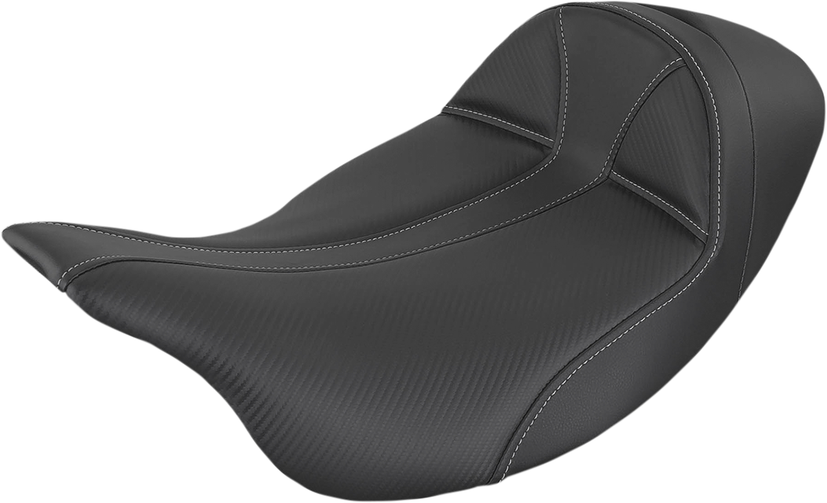 Saddlemen Dominator Seat for Harley Touring 2008-2024, Electra Glide, Road Glide, Road King, Street Glide, Low Profile Solo in Black with Gray Stitching 808-07B-0042L