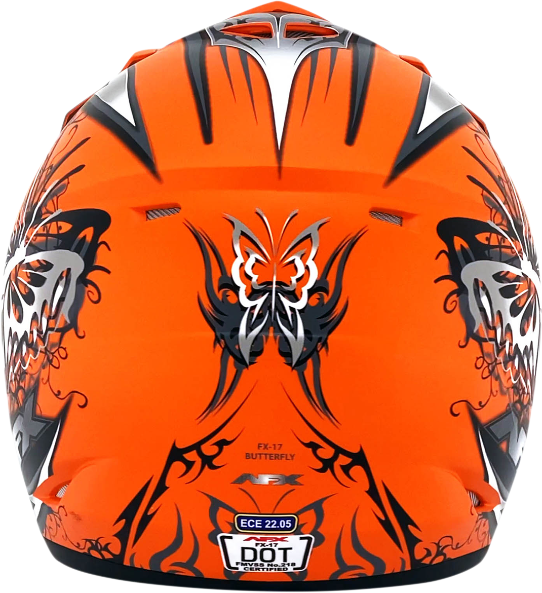 AFX FX-17Y Motorcycle Helmet - Butterfly - Matte Orange - Small 0111-1381