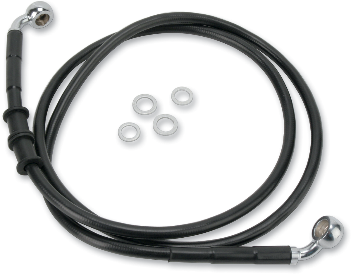 DRAG SPECIALTIES Brake Line - Front - Black - +6" - '10-'15 FXDWG 660323-6BLK