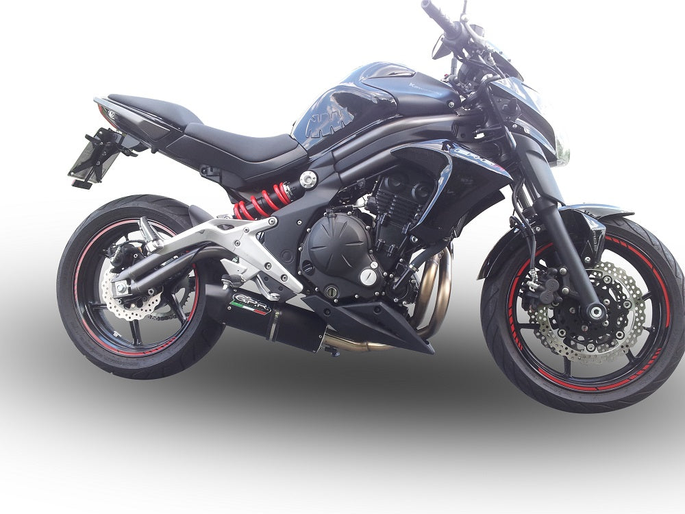 GPR Exhaust System Kawasaki ER6N ER6F 2012-2016, Furore Nero, Full System Exhaust, Including Removable DB Killer