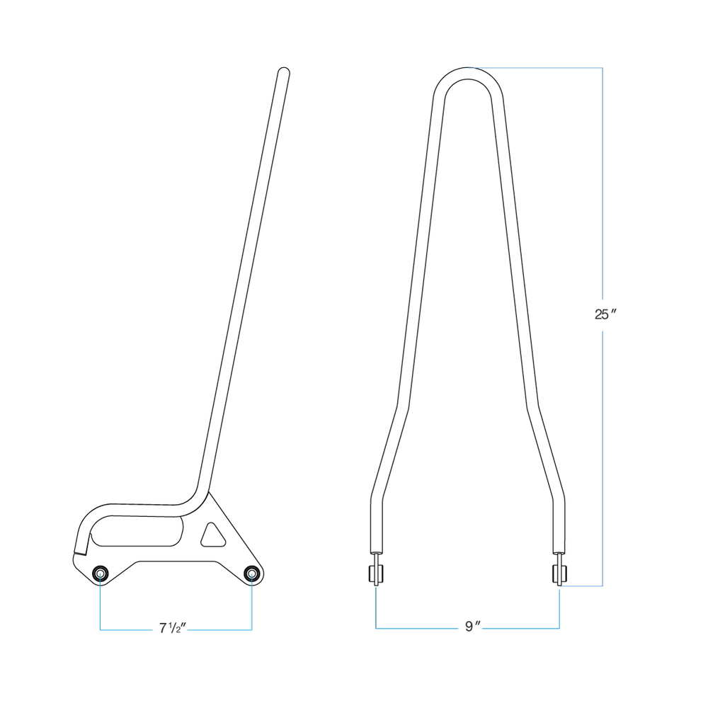 BILTWELL EXFIL Sissy Bar - XL - Chrome 5003-503