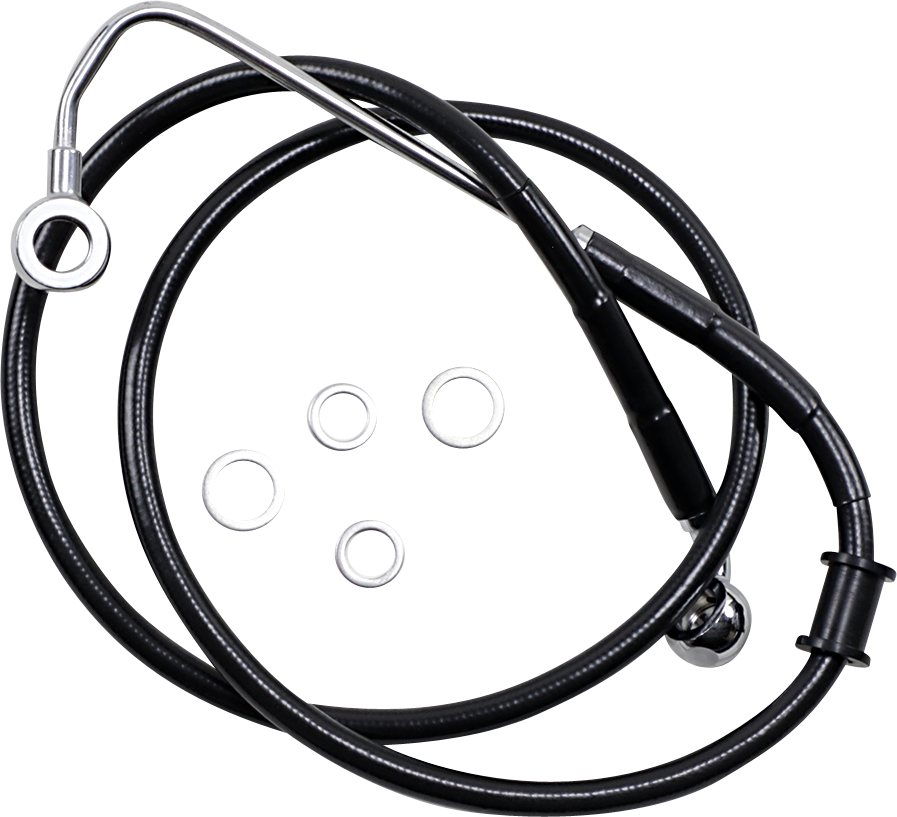 DRAG SPECIALTIES Brake Line - +8" - Black - '15-'17 Softail 618300-8BLK