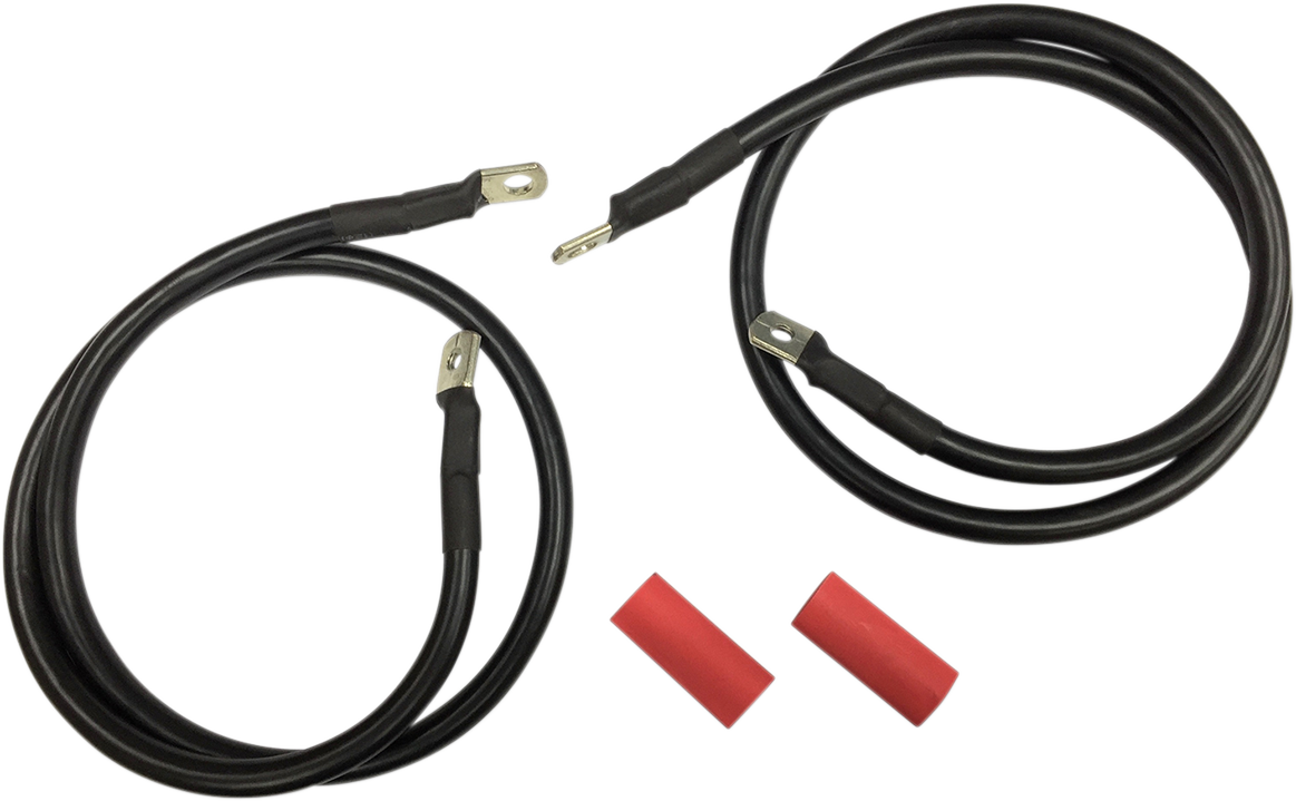 DRAG SPECIALTIES Black Battery Cable Set - '89-'92 FL E25-0091B-D4