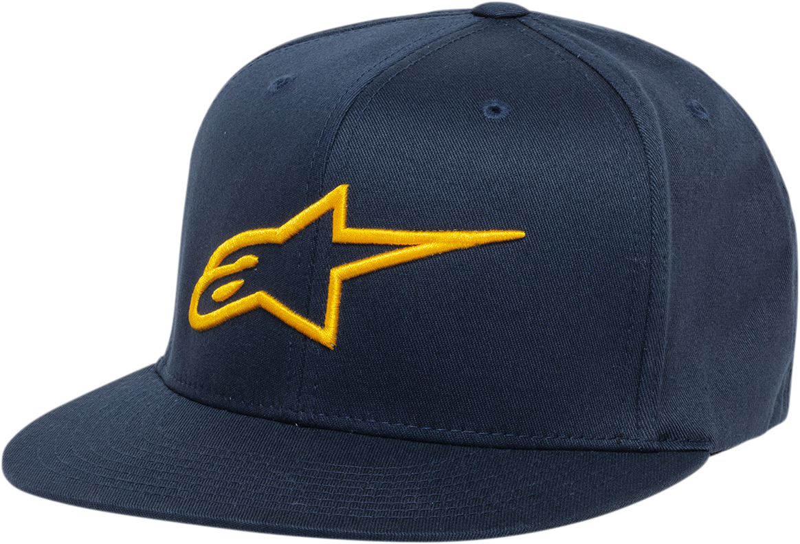 ALPINESTARS Ageless Flat Bill Hat - Navy/Gold - Small/Medium 1035810157059SM