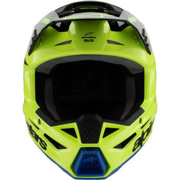 ALPINESTARS Youth SM3 Motorcycle Helmet - Radium - Gloss Yellow Fluo/Black/Blue - Large 8301825-5017-YL