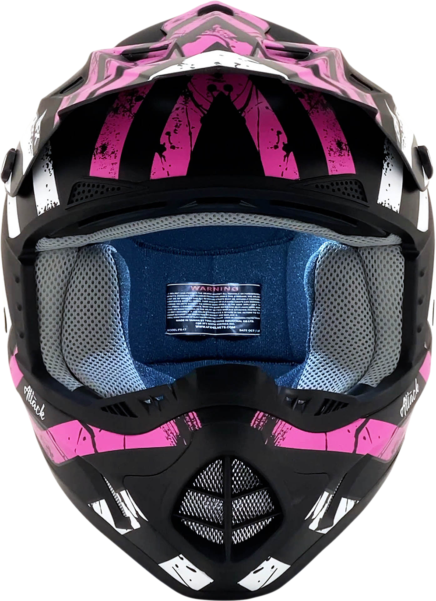 AFX FX-17 Motorcycle Helmet - Attack - Matte Black/Fuchsia - XL 0110-7170