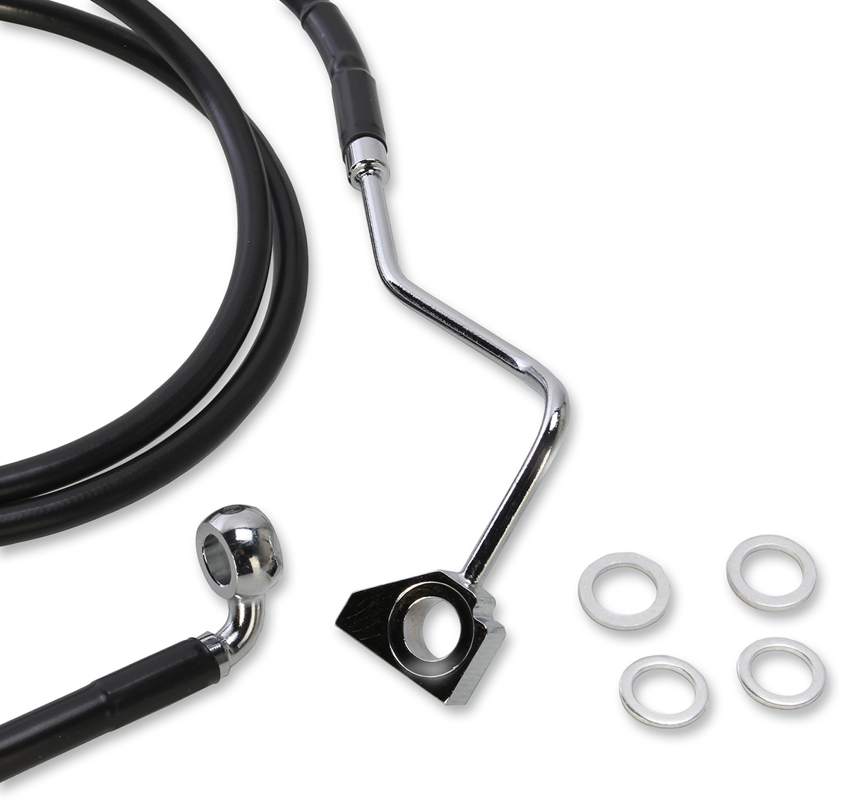 DRAG SPECIALTIES Brake Line - Front (Upper) - Black 615220-BLK