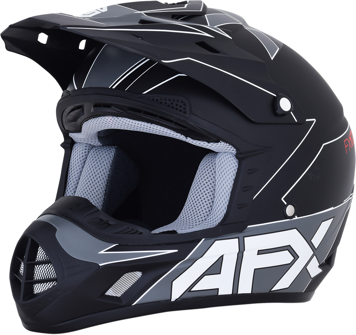 AFX FX-17 Motorcycle Helmet - Aced - Matte Black/White - Large 0110-6491