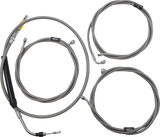 LA CHOPPERS Handlebar Cable/Brake Line Kit - 15" - 17" Ape Hanger Handlebars - Stainless Steel LA-8056KT-16