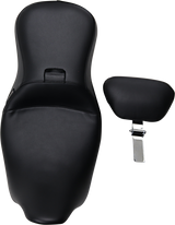 LE PERA Outcast Seat - 2-Up - With Backrest - Smooth - Black - FLH LK-997BR