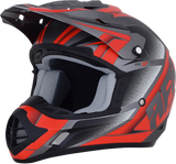 AFX FX-17 Motorcycle Helmet - Force - Frost Gray/Red - Large 0110-5205