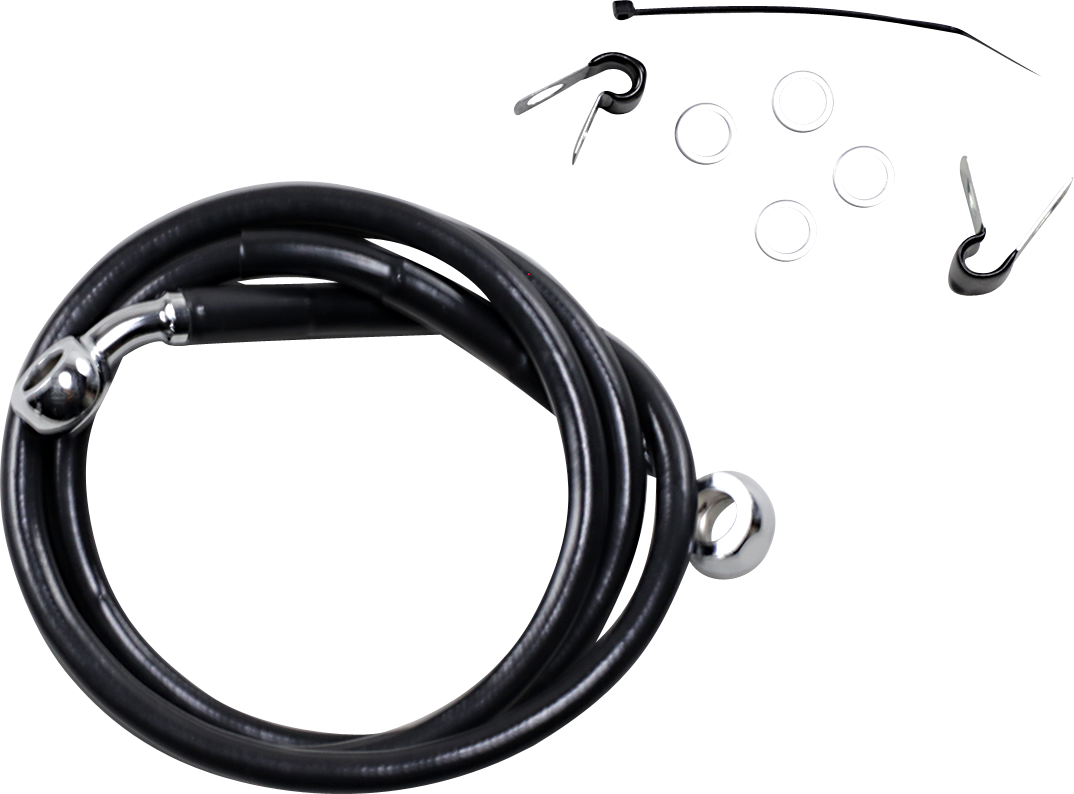 DRAG SPECIALTIES Brake Line - Front - Black - +2" - XL 660310-2BLK