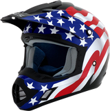 AFX FX-17 Motorcycle Helmet - Flag - Black - XS 0110-2368