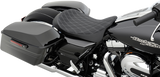 DRAG SPECIALTIES Low Solo Seat - Double Diamond - Silver Stitch - FL '08-'22 0801-1153