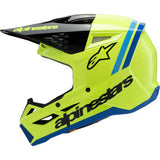 ALPINESTARS Youth SM3 Motorcycle Helmet - Radium - Gloss Yellow Fluo/Black/Blue - Small 8301825-5017-YS