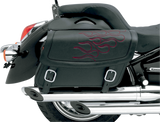 SADDLEMEN Flame Saddlebag - Dark Red - Large X021-05-0415