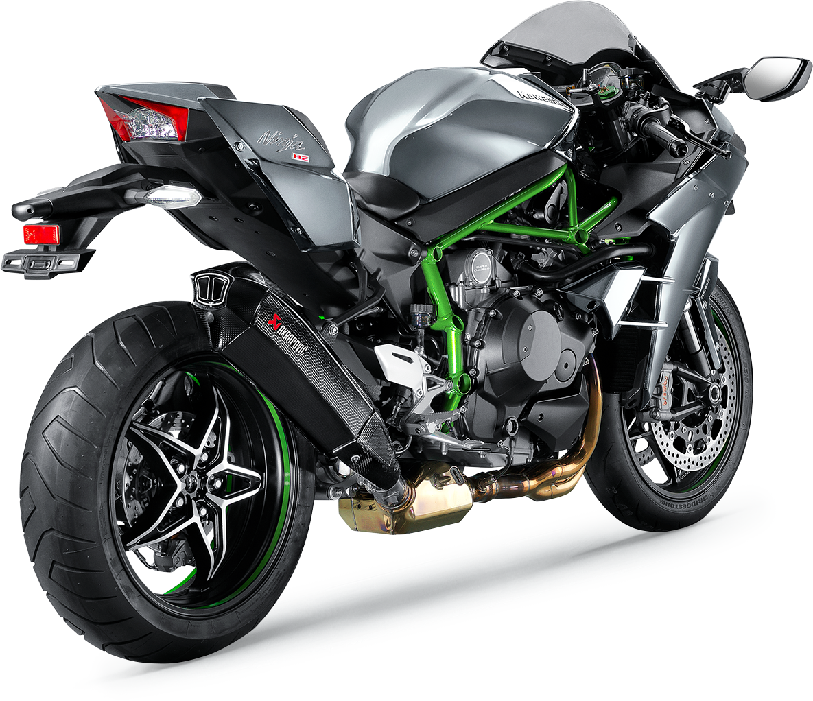 Kawasaki Ninja H2 2015-2021 Exhaust, Akrapovic Slip-On Muffler in Carbon Fiber S-K10SO15-HX2C