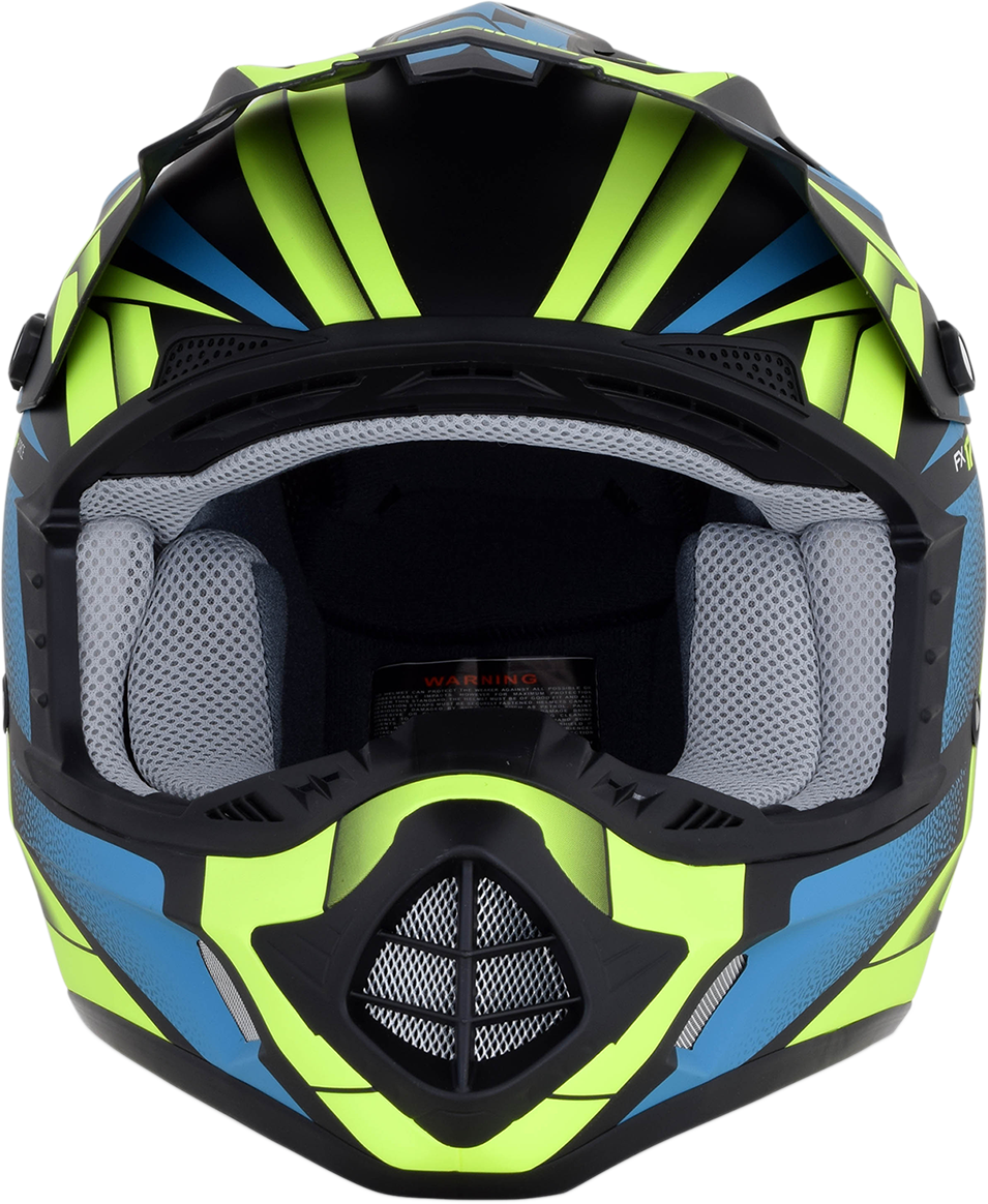 AFX FX-17 Motorcycle Helmet - Force - Matte Black/Green/Blue - Large 0110-5216