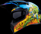 OPEN BOX NEW I ICON Airflite™ Motorcycle Helmet - Bugoid Blitz - Blue - Medium 0101-15548