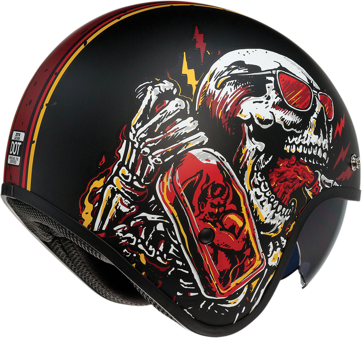 Z1R Saturn Motorcycle Helmet - Devil Made Me - Black/Red - Small 0104-2817