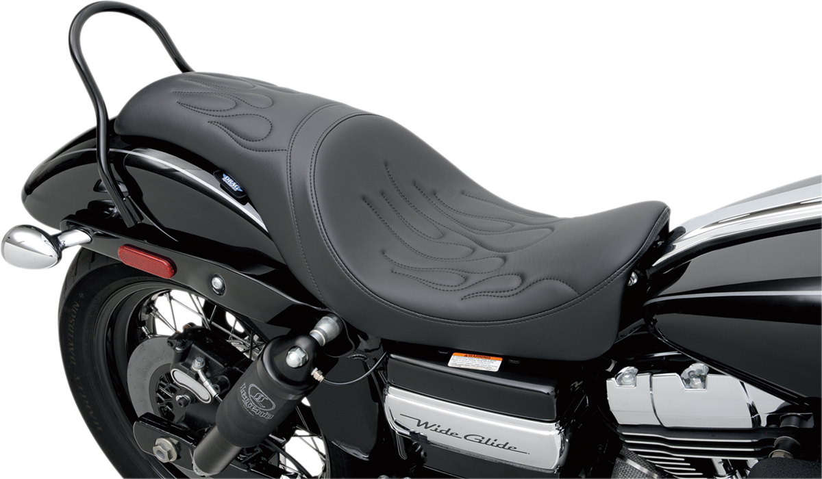 DRAG SPECIALTIES Predator Seat - Flame Stitched - '06-'17 Dyna 0803-0290