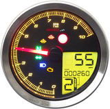 KOSO NORTH AMERICA TNT-04 Multi-Function Meter - Silver Bezel - 3.30" Diameter x 2.19" D BA051401