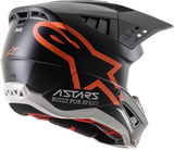 ALPINESTARS SM5 Motorcycle Helmet - Compass - Matte Black/Orange Fluo - Small 8303321-1149-SM