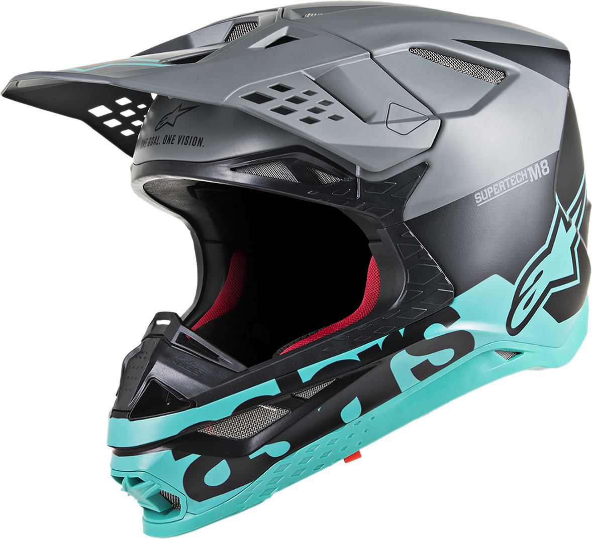 ALPINESTARS Supertech M8 Motorcycle Helmet - Radium - MIPS - Black Matte/Mid Gray/Teal - 2XL 8301519-1306-2X