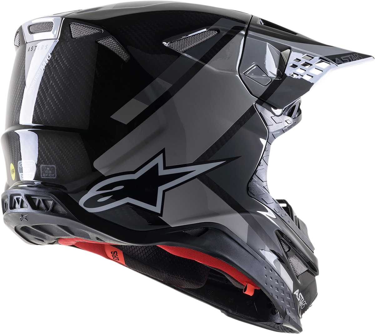 ALPINESTARS Supertech M10 Motorcycle Helmet - Meta 2 - MIPS® - Black/Gray/Gloss - Medium 8300422-1195-MD