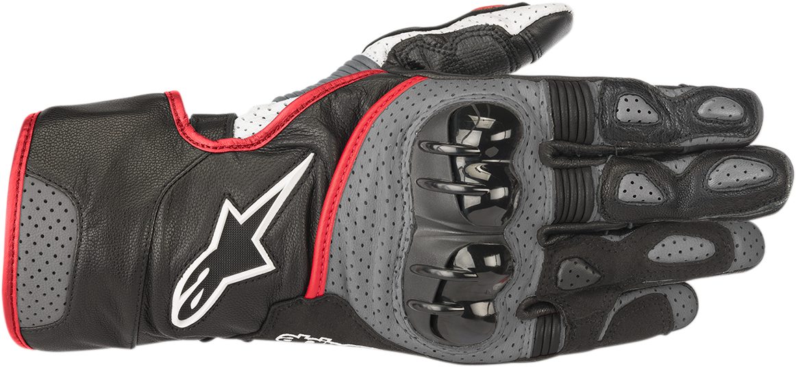 ALPINESTARS SP-2 V2 Gloves - Black/Gray/Fluo Red - Small 3558218-1130-S