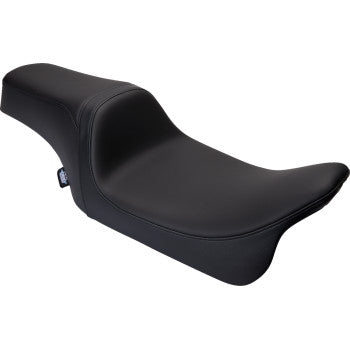 DRAG SPECIALTIES Predator 1Up Seat - Solar Leather - Black - Smooth - FLH '08-'23 0801-1493