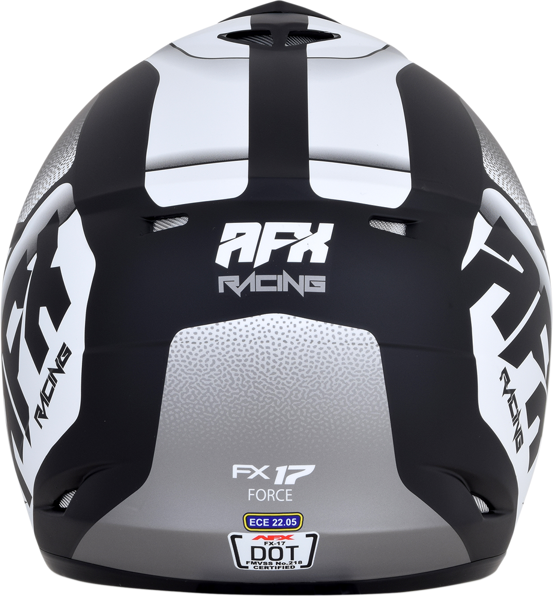 AFX FX-17 Motorcycle Helmet - Force - Matte Black/White - Large 0110-5199